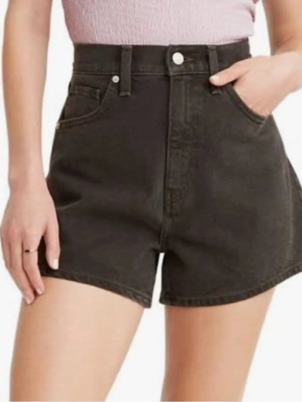Levi's Black High-Rise Denim Shorts